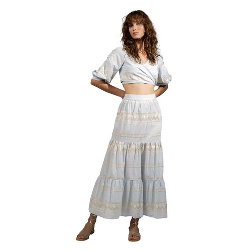 Aether Concept Light Blue Off White Dress